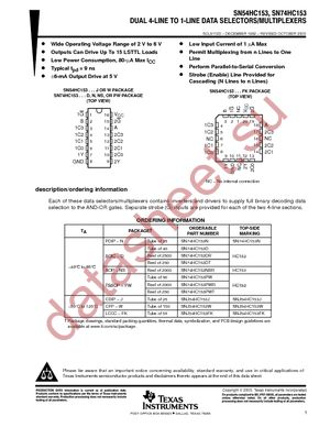 SN74HC153N datasheet  